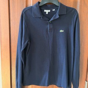 Lacoste Boys' Classic Piqué Long-Sleeve Polo Navy Size 16